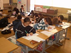 縦割り書き初め会③